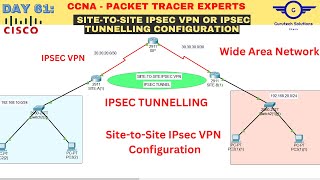 CCNA DAY 61 Configure SitetoSite IPsec VPN Using Cisco Packet Tracer  How to configure IPsec VPN [upl. by Tik]