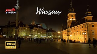 🔴 LIVE Night Walk in Warsaw Poland  City Center to Old Town [upl. by Gleda]