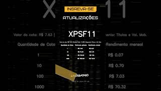 Resultados acumulados 12 meses do XPSF11 na segunda semana de Julho [upl. by Aihsein]