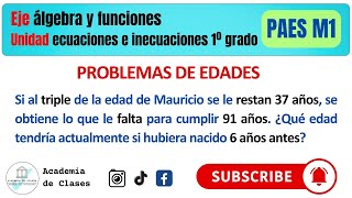 paes  Competencia matemática 1  Álgebra y funciones  ecuaciones de primer grado [upl. by Nayarb]