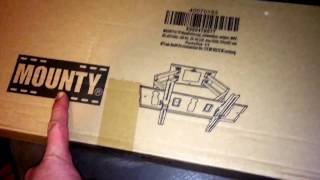 MOUNTY TV Wandhalterung MY153 schwenkbar neigbar MAX BELASTUNG 100 KG unboxing und Anleitung [upl. by Alyhs82]