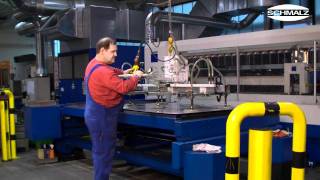 Vacuum Lifting Device  Loading Machines with Sheets of Metal  Schmalz [upl. by Nwahs]