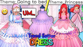 Wearing The TRENDSETTER Dress For EVERY THEME In DRESS TO IMPRESS  ROBLOX Challenge [upl. by Kuehnel]