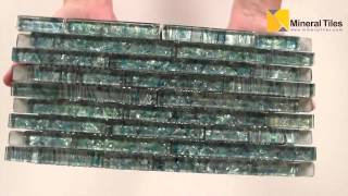 Pearl Glass Mosaic Tile Aqua Linear  120ACPRLABLLNGM [upl. by Prem488]