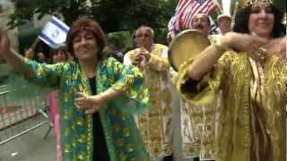 Bukharian Jews march to music and dance in Celebrate Israel Parade in NYC 2011 [upl. by Ahsinod]