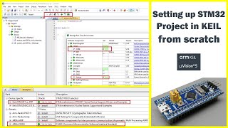 Keil 5 project set up from scratch  STM32F103  ST Link V2 Set up  RunTime Environment Manager [upl. by Anizor]