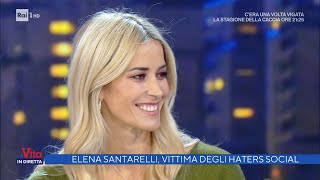 Elena Santarelli vittima degli haters social  La vita in diretta 30112021 [upl. by Yenalem]