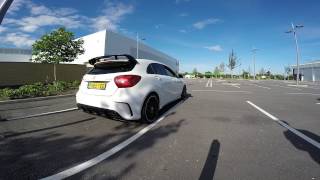 MercedesBenz a45 AMG facelift exhaust package launch control [upl. by Hairem]