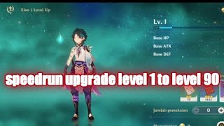 Speedrun upgrade xiao level 1 to level 90  Genshin impact [upl. by Tate210]