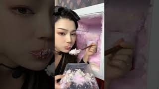 Asmr Freezer Frost Ice Eating sungirl iceeating loveiceasmr iceasmr freezerfrost softice [upl. by Ahscrop]