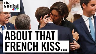 Macron And French Sports Minister Spark Frenzy Over Kiss  The Social [upl. by Skinner474]