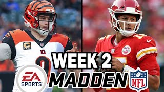 Bengals at Chiefs  Week 2 Madden Simulation [upl. by Eatnhoj]