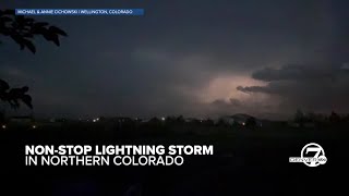 Crazy northern Colorado lightning storm Scenes from Tuesday night [upl. by Kunz]