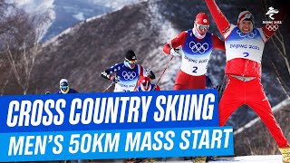 CrossCountry Skiing Mens 50km Mass Start Free  Full Replay  Beijing2022 [upl. by Aronow563]