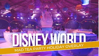 Mad Tea Party Holiday Overlay  Mickeys Very Merry Christmas Party  November 2023 [upl. by Acinna]