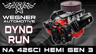 Wegner Automotive built NA 426CI Hemi hits the dyno [upl. by Poll]