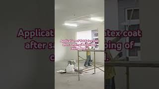 Application of flat latex after sandingBapping of ceiling Board [upl. by Giulia]