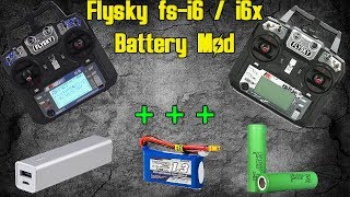 Flysky fsi6  fsi6x how to do a simple battery mod [upl. by Egnalos]