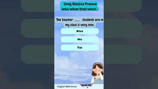 Using Relative Pronoun WhoWhomThatWhich  Learning With Anne shorts english learning [upl. by Levina]