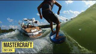 Review of the MasterCraft X24  Award Winning Excellence  4300 Pounds of Ballast Elite Wakesurf [upl. by Marilou]