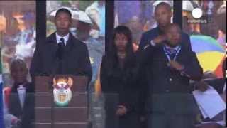 Historic fake Sign language interpreter at Mandela memorial a fraud [upl. by Jasmine]