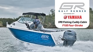 Gulf Runner 590 Fishing Cuddy Cabin Powered By Yamaha F150 [upl. by Sadonia]