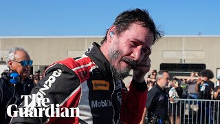 Keanu Reeves makes pro racing debut at Indianapolis Motor Speedway [upl. by Anika]