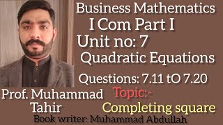 Inter class 11 Business Mathematics ICom Part 1 unit 7 Quadratic equations Question 711 to 720 [upl. by Flin697]