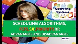 SCHEDULING ALGORITHMSFCFSSJFPRIORITYRR ADVANTAGES AND DISADVANTAGES IN HINDI [upl. by Llejk]