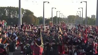 Highland Cathedral Massed Pipes amp Drums on John Frost Bridge [upl. by Mauro]