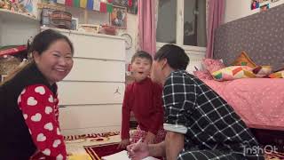 Both are learning the French Alphabets ABCDEFtibetanvlogger lhakufamily tibetanyoutuber [upl. by Neirb]