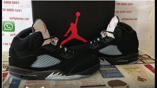 Unboxing Air jordan 5 Black Metallic Review [upl. by Melony]