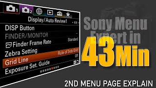 Sony a7R III a7 III Second Page Complete Menu Settings Guide  a7RIII a7III [upl. by Armil639]