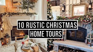 10 Rustic Christmas Home Tours  Music Only [upl. by Enak]