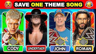 SAVE ONE DROP OTHERS 🎶 WWE Theme Song Challenge  Roman Reigns John Cena The Rock WWE 🎧🔥 [upl. by Eliam]