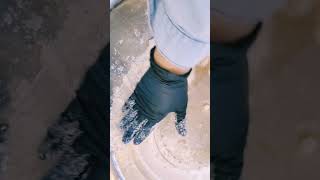 Naphthalene mothballs soaked wood stain paste crushing mothballs asmr [upl. by Pallaten65]