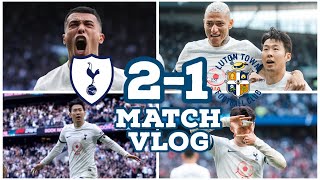 SON SCORES THE WINNER 손흥민이 승자를 기록했다 MATCH VLOG Tottenham 21 Luton SUPER HEUNGMIN SON [upl. by Arinay]