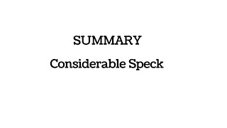 Considerable Speck Poem Summary [upl. by Nylknarf615]