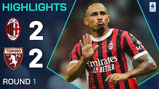 MILANTORINO 22  HIGHLIGHTS  Rossoneri come back from behind to avoid defeat  Serie A 202425 [upl. by Ihcekn]