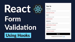 4 React JS form handling and validation using Hooks [upl. by Quintana991]