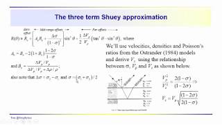 Geophysics Seismic  AVO the 3term Shuey approximation [upl. by Analed]