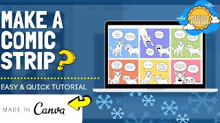 DIY Comic Strip  New Canva Feature 2021 [upl. by Assilen]