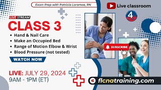 CNA Class 3 Livestream CNA Skill Building Hand amp Nail Care Bed Making amp More Live Class 🛏️💅 [upl. by Hsivat]