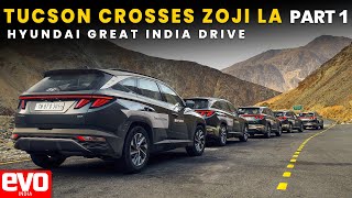 Hyundai Tucson AWD crossing snowy Zoji La  Great India Drive part 1  evo India [upl. by Madian920]