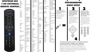 Spectrum URC 1160 Universal Remote Control Codes [upl. by Zenobia207]