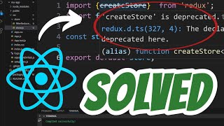 createStore is deprecated SOLVED in Redux React JS [upl. by Yona]