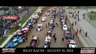 Merrittville Speedway heat races from the tower  August 10 2024 [upl. by Pernas]