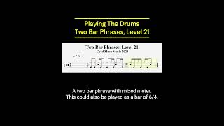 Playing The Drums Two Bar Phrases Level 21 shorts drums beats music [upl. by Yllime]