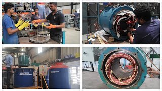 Screw Compressor Motor  Stator Core Restacking amp Coil Rewinding With VPI Process 132KW [upl. by Ardme]