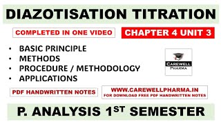 Diazotization Titration  Basic Principle  Method  Procedure  Ch 4 Unit 3  P Analysis 1st sem [upl. by Fennell]